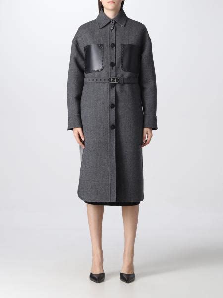 cappotto fendi grigio|Cappotti Grigio da donna .